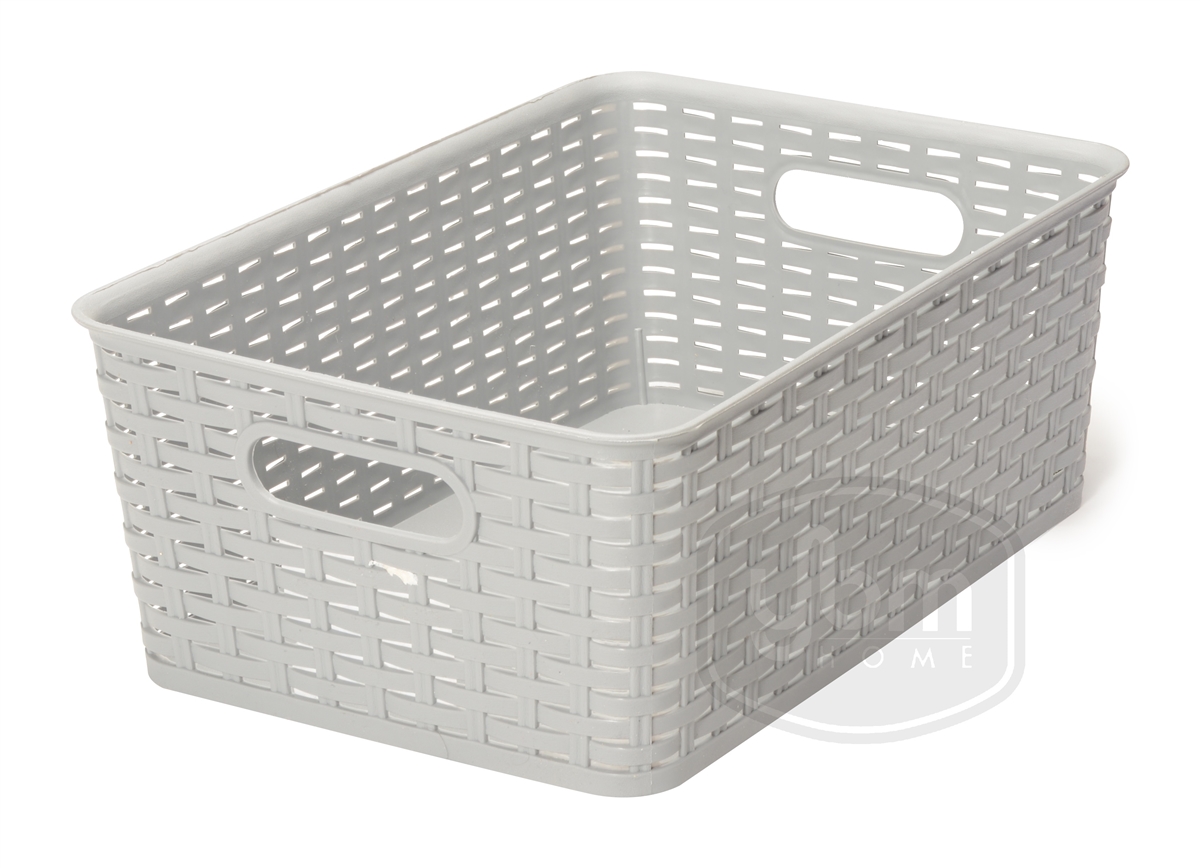 Plastic Rattan Storage Box Basket Organizer Large, ba426