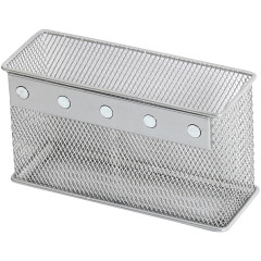 YBM Home Wire Mesh Magnetic Storage Basket Trash Caddy Office Supply Organizer Silver 7.75 in. L x 4.3 in. W x 4.3 in. H 2 Pack